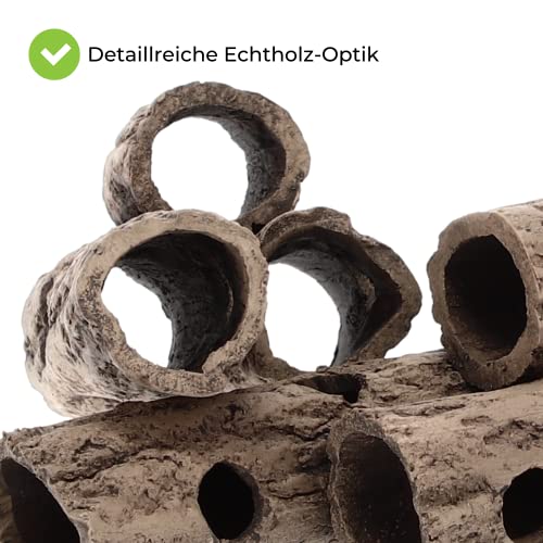 GarPet Aquariumdeko Garnelenstamm 3er Aquarium Deko Garnelen Garnelenhöhle Garnelenröhre Krebshöhle Welsröhre Ablaichröhre