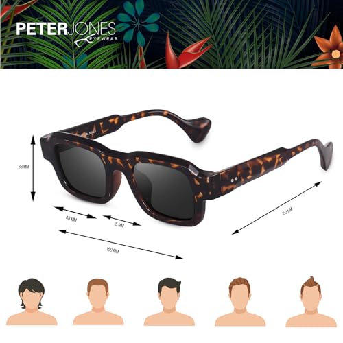 Image of Peter Jones Lenses Unisex Broad Frame Square UV /UB Protected Non-Polarized Sunglasses Medium (3809)