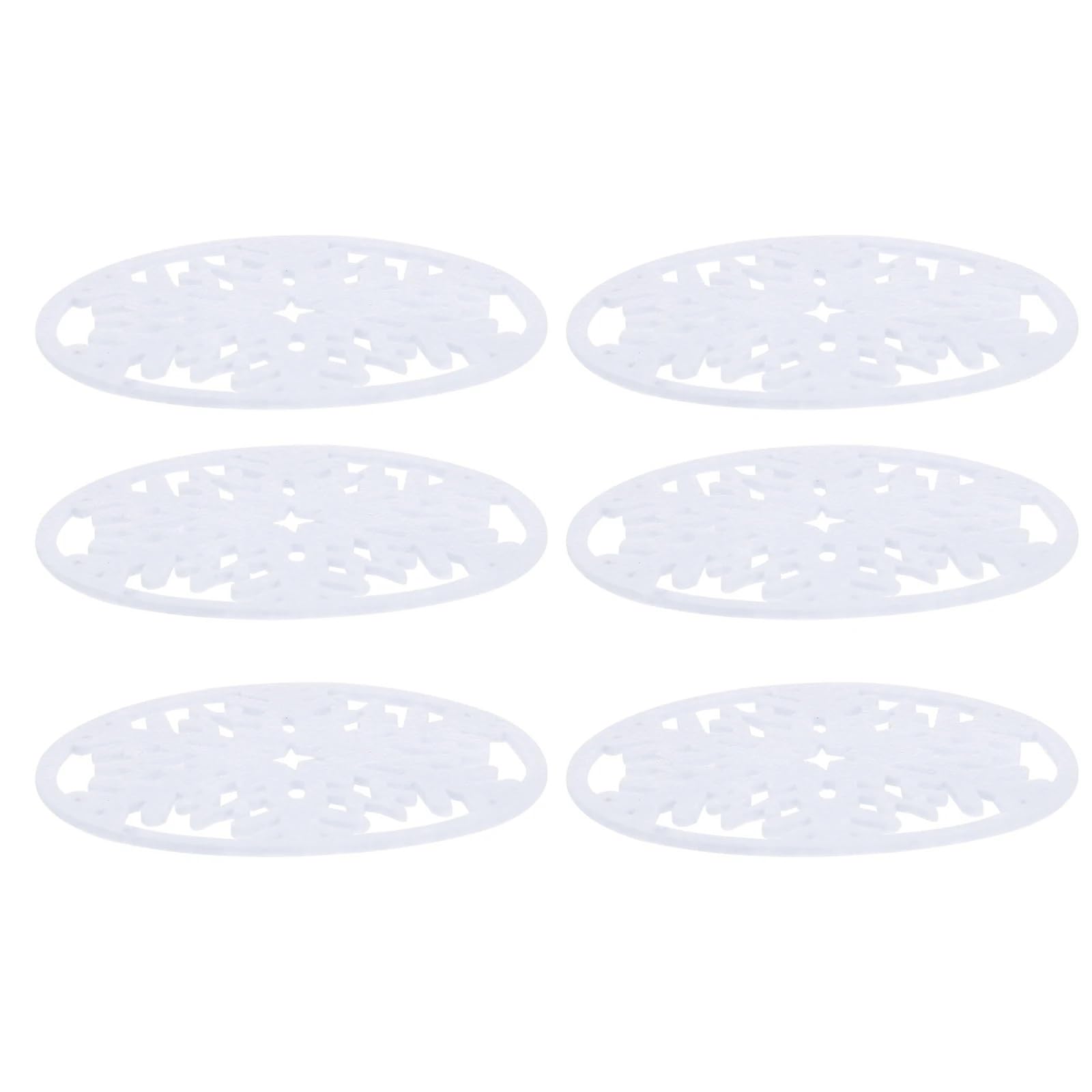 30Pcs Christmas Felt Coasters Nonslip Heat Insulation Round Cup Mats Snowflake Design