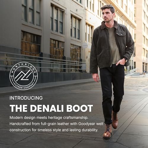 Image of Denali Men's Boot - Premium Full-Grain Leather Ankle Boot with Studded Outsole & Glove-Lined Interior