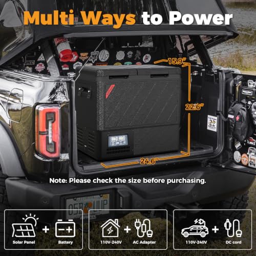 Image of Setpower Dual Zone Car Refrigerator,59QT Car fridge Portable 12V Cooler,Electric Cooler for Vehicle,12V Refrigerator for Car Camping Travel SUV Truck RV Road Trip,APP Control,DT55(Dark Black)