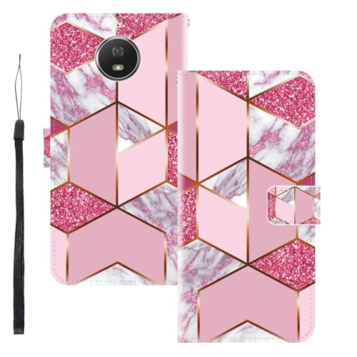 WUACYEAMING Funda para Motorola Moto G5S,con Soporte/Ranura de Tarjeta Cubierta Premium Magnético Suporte TPU Protectora Fundas PU Cuero Flip Multifuncional Mármol