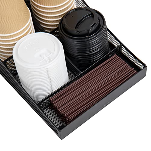 Mind Reader Comp7Mesh Trove Coffee Condiment Organizer, 8.5 X 14.5 X 5.25, Black Metal Mesh #TOP4