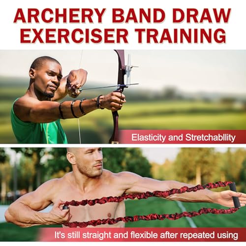 Azreference Archery Bow Trainer, 25 Lbs Archery Band Draw Exerciser Training, Rubber Strength Training Bands For Recurve Bow Compound Bow Shooting Beginner Experts thumb #3