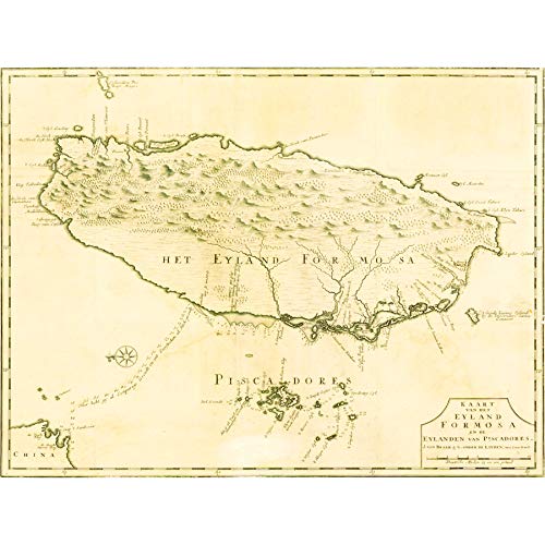 Wee Blue Coo Prints Map Taiwan Formosa Vintage History China New Fine Art Print Poster Picture 30x40 cms Carte Taïwan Ancien Histoire Chine Impression d'art Affiche Image