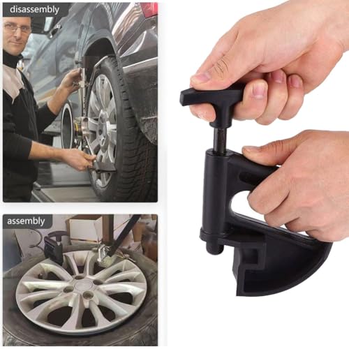 TUKNN Reifen Wulstniederhalter, Wulstniederdrücker, Reifenwechsler Reifenwulstklemme, Reifenwulstklemme, Reifenmontierhilfe, Radwechselhelfer, Tiefbett-Depressor, für die Meisten Felgen, Schwarz