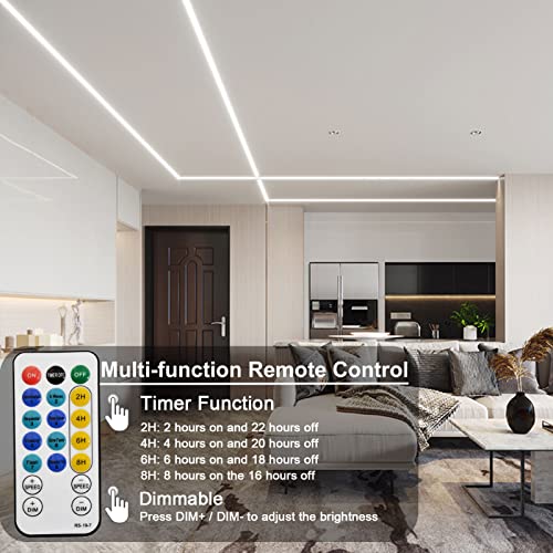 Image of echosari Strip Lights Battery Operated, 16.5Ft 150 LED 2835 SMD Closet Strip Lights with Remote for Bedroom, Kitchen, Cabinet Decor (Cool White) | LED Strip Lights Battery Powered with Remote, Self-Adhesive, Cuttable for TV Kitchen Cupboard Bedroom Decor