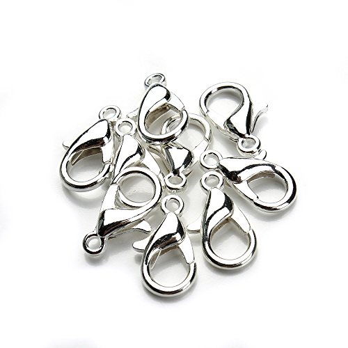Linsoir Beads Lobster Clasp 50 pcs/Bag Alloy Jewelry Claw Clasps for Jewelry Making 23mmX12mm