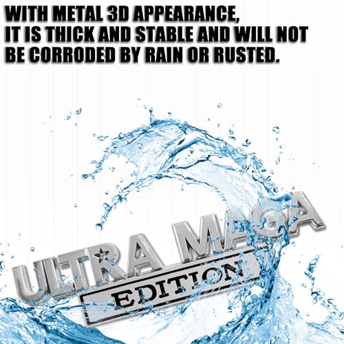Image of Ultra MAGA Edition Emblems, Cool 3D Metal Trump Sticker Fender Badge Car Decals Adhesive, Personality Label Trunk Logo Decal Auto Body Car Exterior Embossed Decor Accessories (Silver & Black)