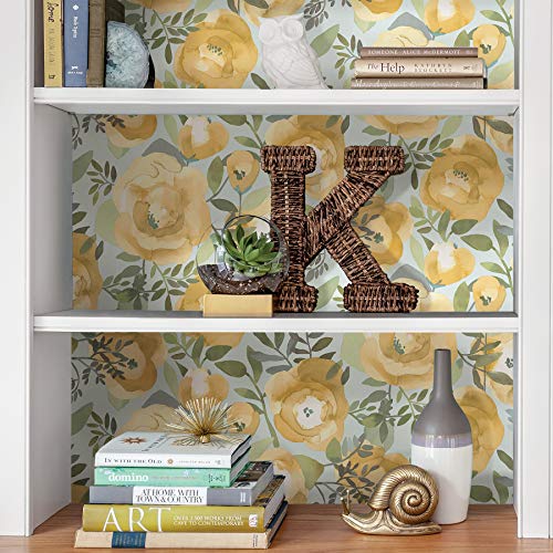 Nuwallpaper Nu3036 Peachy Keen Peel & Stick Wallpaper, Yellow #TOP5