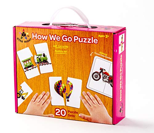 Star Right Self-Correcting “How We Go” Puzzle with Realistic Art to Set of 20 (40 pieces) with 1 Puzzle Frame Included