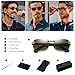 SUNGAIT Rimless Rectangle Sunglasses Square Frameless Shades for Men Women Y2K Vintage Retro Fashion UV Protection (Gold Frame Brown Gradient Lens)