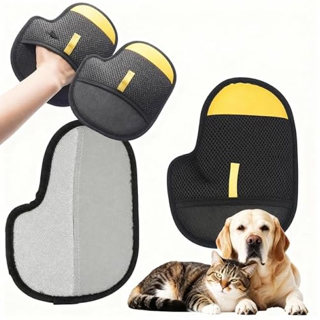 2Pcs Pet Hair Removal Glove for Dogs & Cats, Upgraded Reusable Electrostatic Pet Hair Grooming Gloves, Pet Hair Remover Tool for Clothing, Couch, Carpet, Car Seat-r3vqayoF