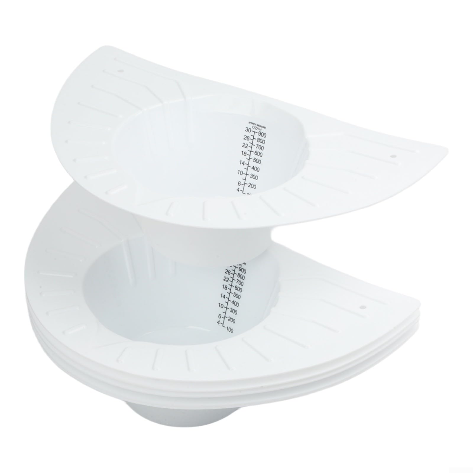 Bac de collecte d'urine de 900 ml - Antidérapant - Large ailes latérales pour siège de toilette - Blanc