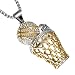 UNAPHYO Men's Stainless Steel Hip Hop Diamond Mini Basketball Rim Pendant Charms Necklace 24 Inches Chain