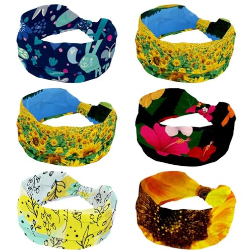 Bandeau sport femme antidérapant élastique large pour yoga et sueur lot de 6