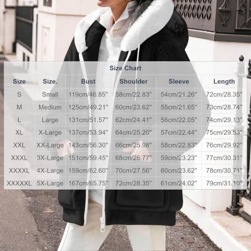 FPMLUXLL Womens Fleece Jacket Oversized Zip Up Hooded Casual Winter Coat - image 6