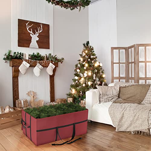 Elf Stor 83-Dt5055 Heavy Duty Canvas Christmas Storage Bag Large For 7.5 Foot Tree, Red #TOP4
