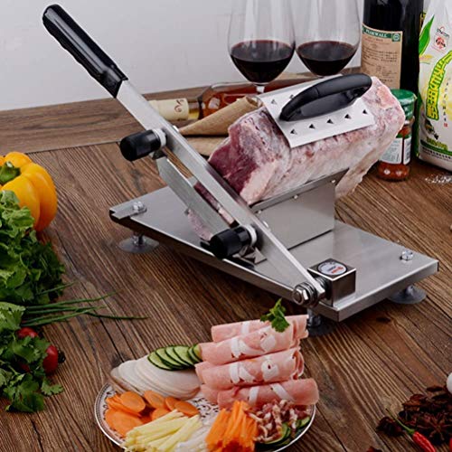 aufschnittmaschine Manuelles Gefrorenes Fleisch Slicer Edelstahl Fleischschneider Rindfleisch Hammel Rolle Fleisch Käse… – Bild 3