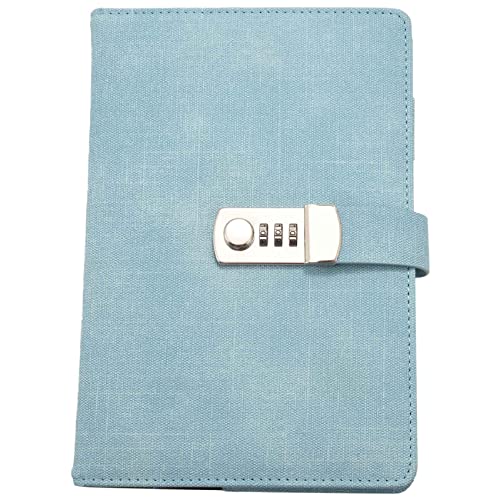 Popidome Contraseña Cuaderno Papel Completar Bar Libro Portátil PU Diario Castillo Viaje Diario Semanas Planificador Carta Escolar Papel (cielo azul) thumbnail