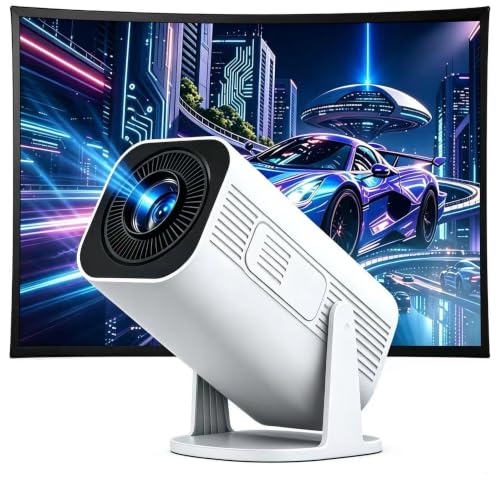 LJYT 1080P FHD Protable Mini Projector, 250 ANSI Lumens, Support 4K, Auto Keystone, 210° Rotation, Bluetooth 5.4, WiFi 6, Android 11, Compatible with iOS/Android/PS5/Windows/USB/HDMI/TV Stick/Box