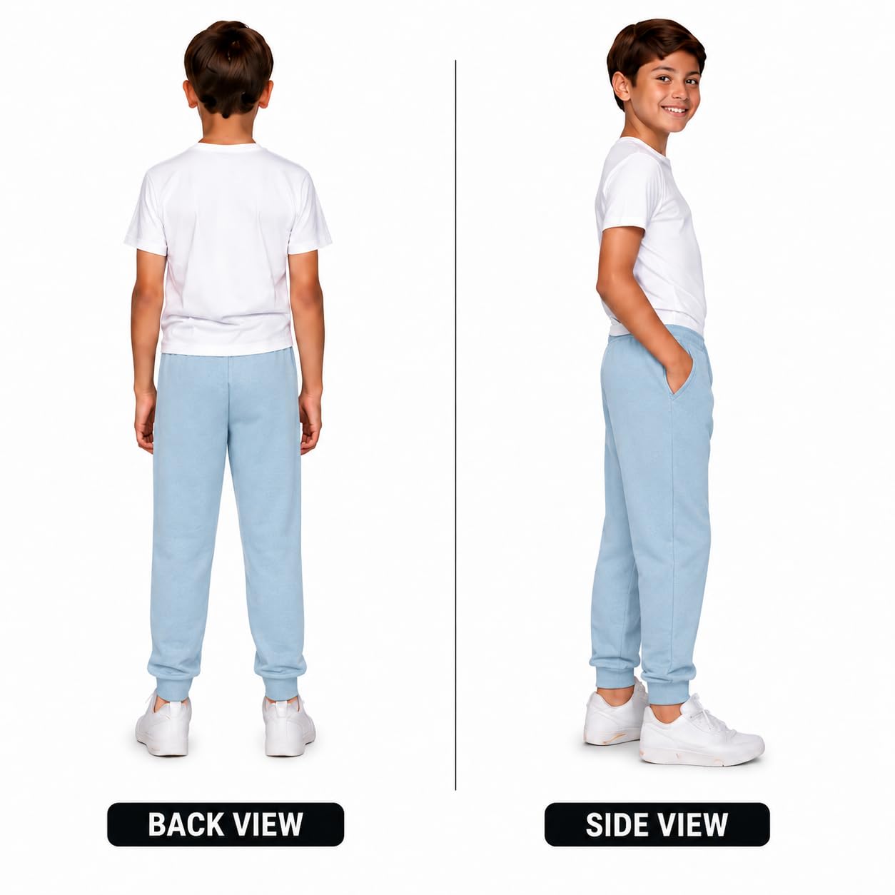 Coney Island Pantaloni della tuta per ragazzi, confezione da 4 pantaloni sportivi con tasca, morbidi pantaloni della tuta per ragazzi (taglie 38-48)