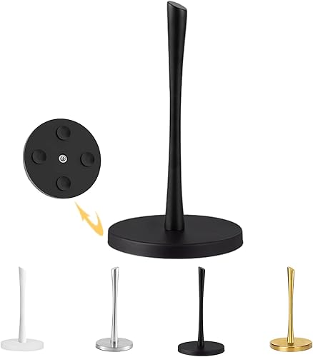 Soporte para toallas de papel negro, soporte para toallas de papel de cocina de pie, soporte de rollo para encimera de cocina, soporte de toalla de