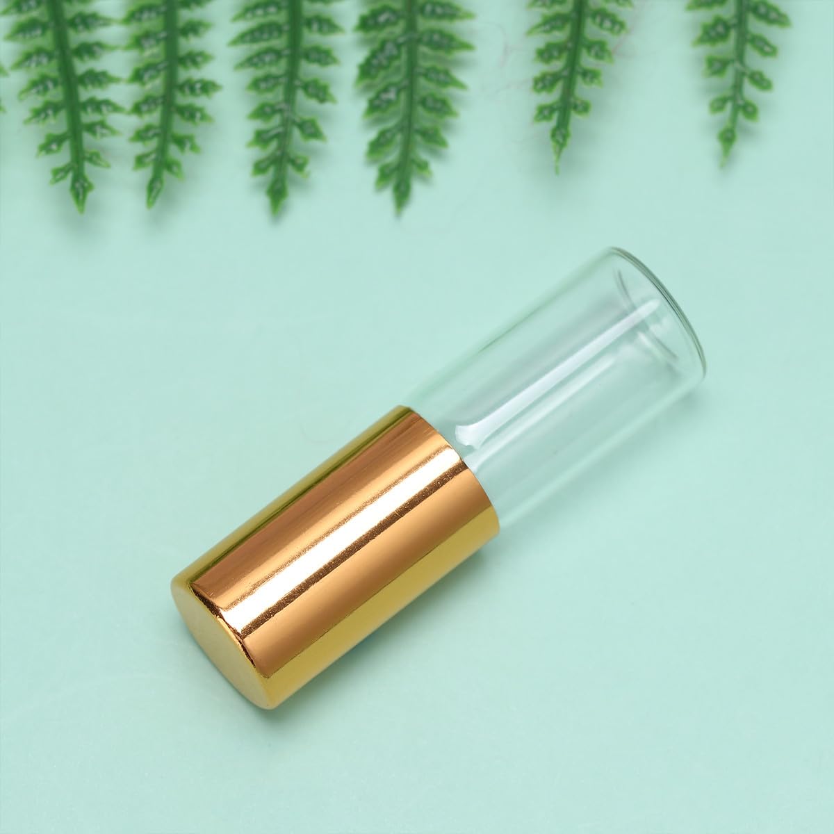 PLAFOPE Botellas Roll-on de Vidrio Transparentes 3 Ml, 20 Piezas para Aceites Esenciales, Aromaterapia y Masaje, con Bola Rodante de Acero y Tapa Dorada Hermética, Envases Rellenables