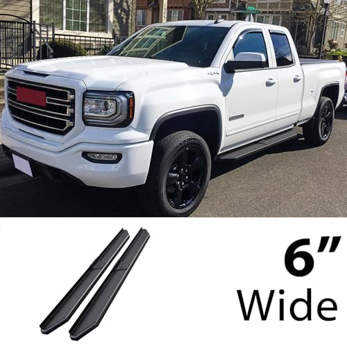Estribos Flat Style 6" Negros para Chevy Silverado miniatura 2