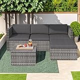 【Vielseitiger Stil】: Dieses Polyrattan-Set mit vielen Funktionen passt perfekt zu Ihrem Balkon oder Garten. Dieses Produkt erhält 3 verschiedenen Farben, Braun und Schwarz und Grau.