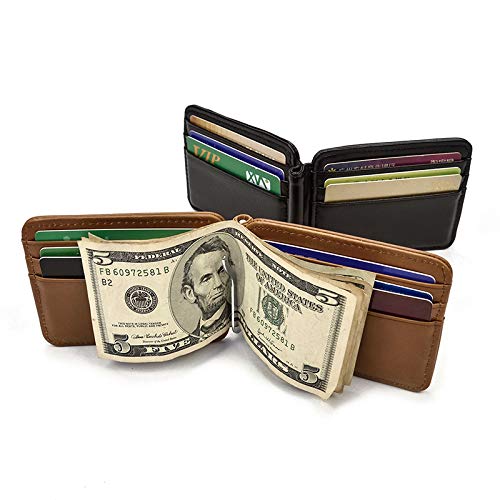 Slim Money Clip Wallets for Men Minimalist Men's Wallets Leather Bifold Credit Card Holder Wallet for Gentleman Front and Back Pocket with 12 Cards Slots4