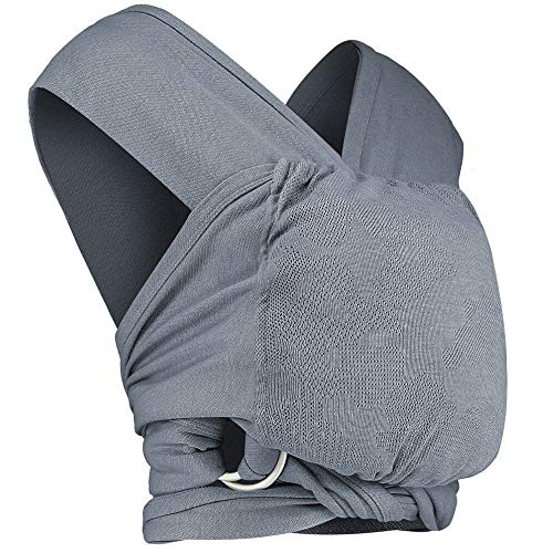 Fular portabebés Close Caboo Lite alivia dolor espalda porteando bebe gris 2