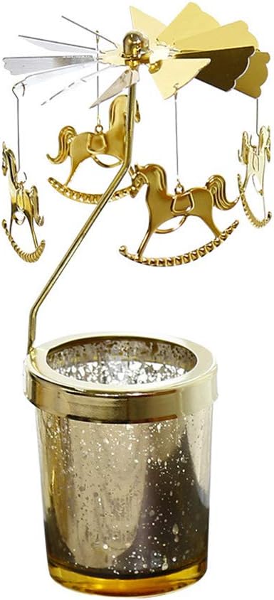 Fushanixiya ロータリーキャンドルホルダースピニングメタルキャンドルホルダー キャンドルのときにスピンアラウンド Omtrixinc Com