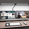 ShineTech LED Desk Lamp for Home Office, 5000K Bright Double Head Architect Task Lamps with Clamp, Dimmable Adjustable Flexible Gooseneck, Black