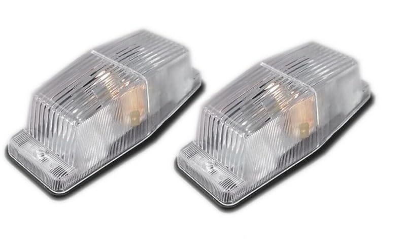 2x Feux de Position Avant Latéral Clignotant Latéral 12/24V Cabochon Transparenet Ampoules R10W BA15S Pour Camion Caravane Fourgon Bus Remorque Agricole