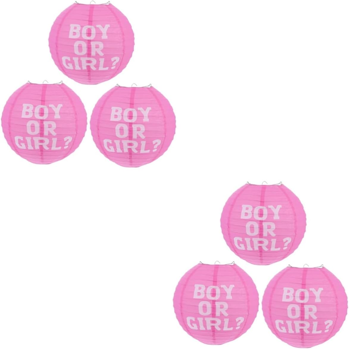 6 pcs Gender Reveal Decoration Round Paper Lanterns Folding Paper