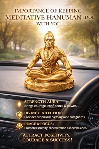Image of Yadava Bahubali Hanuman Ji Idol for Car Dashboard & Home | Bajrangbali Murti for Pooja Temple, Office & Spiritual Decor