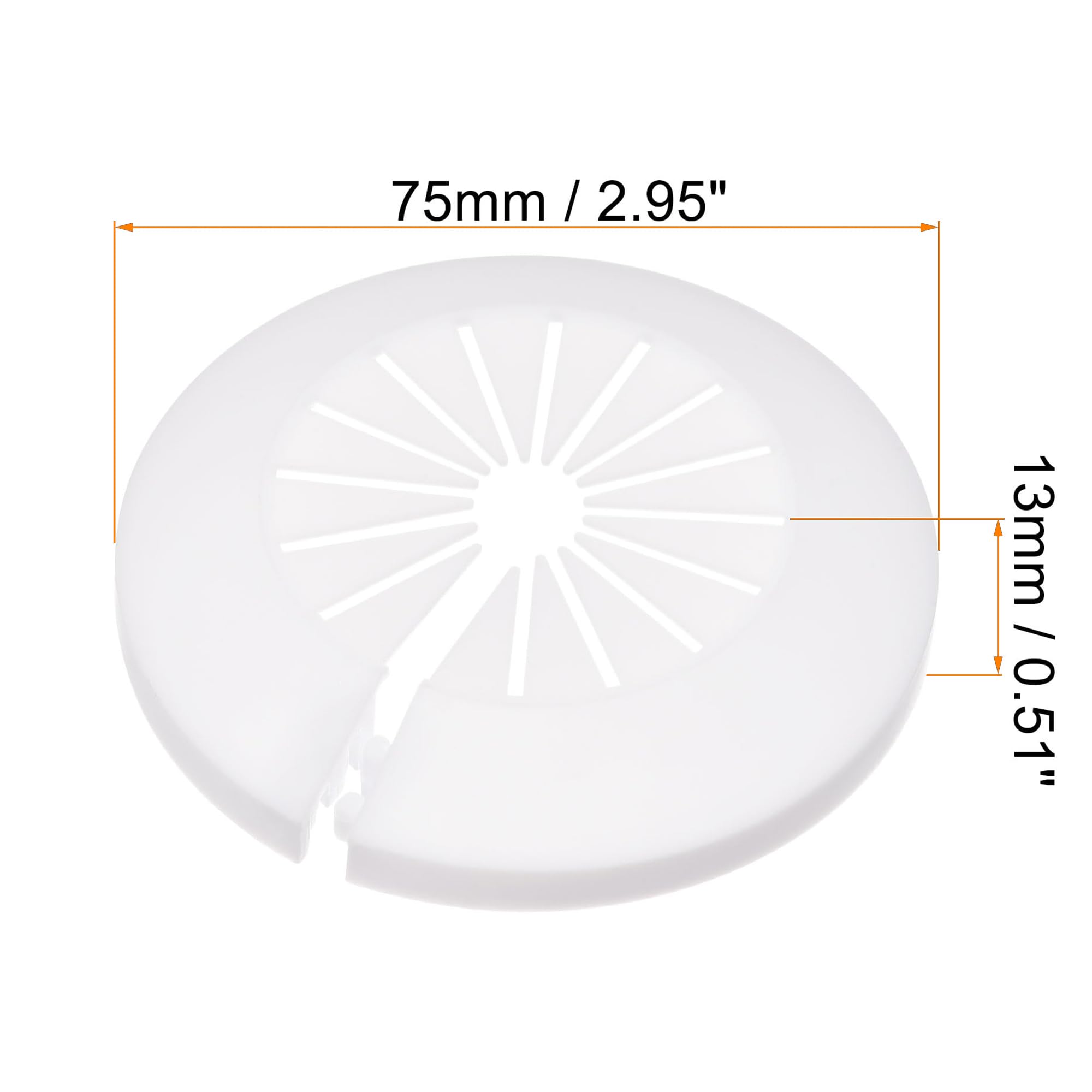 TOP-VIGOR 12pcs 15mm-40mm Pipe Cover Decoration, PP Plastic Escutcheon Pipe Collar for Water Pipe Drain Line - Image 2