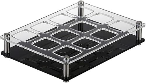 iplusmile Soporte para 12 vasos de chupito, soporte cuadrado acrílico para vasos de vino, bandeja de servir para tequila, whisky, brandy, vodka,