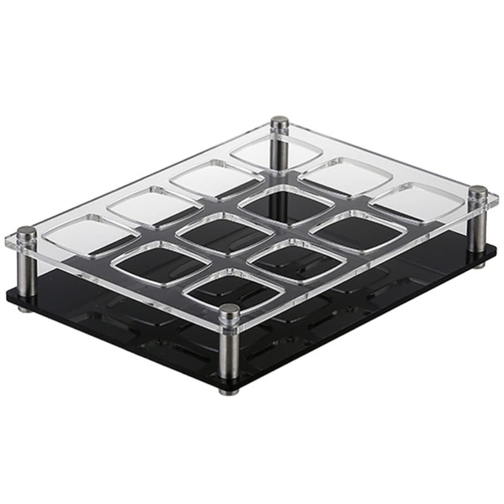 Plateau de service carré en acrylique pour verres à liqueur et cocktails - Lot de 12