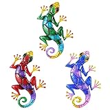 Arte de pared de metal ligero Gecko: la decoración de pared de lagarto no ocupará demasiado espacio mientras decoras tu jardín o habitación. Cada estatua de arte geco es una decoración única. Es un gran regalo para amigos y familiares.