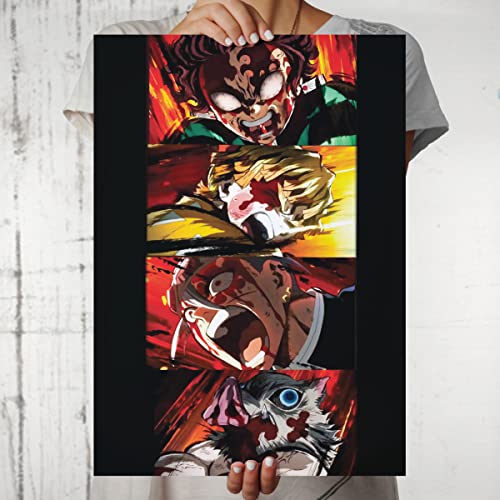 Image of MCSID RAZZ Metal, Plastic, Paper - Demon Slayer Anime A4 Poster (with Frame) - Anime Merchandise for Fans /Lovers (Final Blow)
