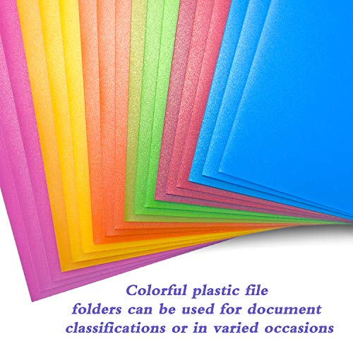 Wot I Plastic File Folders 18Pcs, Heavy Duty Colored Filling Folders With 1/3 Cut Tab, Letter Size 6 Assorted Colors For Organizing And Easy File Storage #TOP4