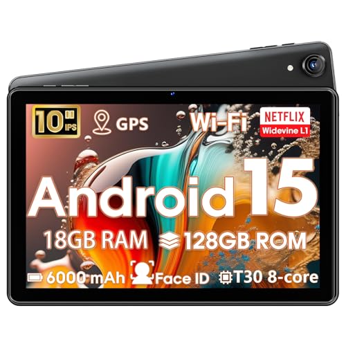 Tablette Android Tablet 10 Inch, Android 15 Tablet 18GB RAM 128GB