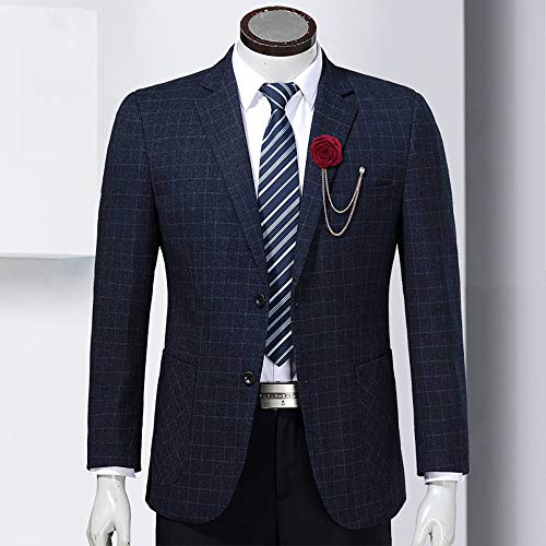 Fashion Bridegroom Wedding Brooches Cloth Art Hand-Made Rose Flower Brooch Lapel Pin Badge Tassel Chain Men's Suit Accessories2