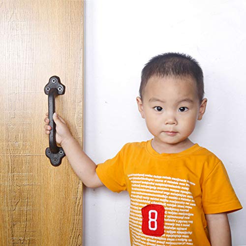 image for WEBI Rustic Gate Handle:9 Inch Cast Iron Sliding Barn Door Handle,Vint