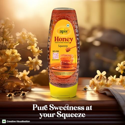 Image of Apis Honey 400g Pure & Natural | No Added Sugar | Easy Squeezy Bottle | Immunity Booster | Natural Sweetener (Pack of 3)