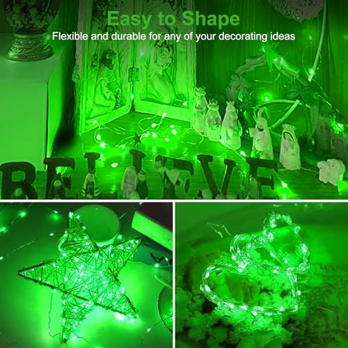 btfarm 12 Pack 3 Modes LED Fairy Lights Battery Operated, 2M 20LED Mini String Lights Battery Powered IP65 Waterproof Silver Wire Small Fairy Light for Indoor Outdoor Christmas, Party, Bedroom, Green - Cosy Home Interiors btfarm 12 Pack 3 Modes LED Fairy Lights Battery Operated, 2M 20LED Mini String Lights Battery Powered IP65 Waterproof Silver Wire Small Fairy Light for Indoor Outdoor Christmas, Party, Bedroom, Green - Image 4