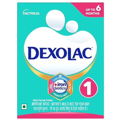 Dexolac Infant Formula Milk Powder for Babies - Stage 1 (Upto 6 months) - with FOS and 36 Vital Nutrients - 400g - BIB Pack