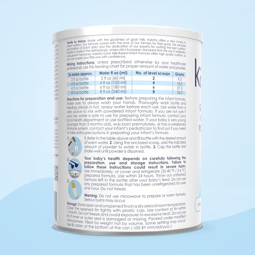 Image of Kabrita Goat Milk-Based Infant Formula Powder, Designed for Gentle Digestion, Gentle Alternative to Cow's Milk, with Iron, DHA, ARA & Prebiotics, for Infants 0-12 Months, Non-GMO, 28 oz (Pack of 2)